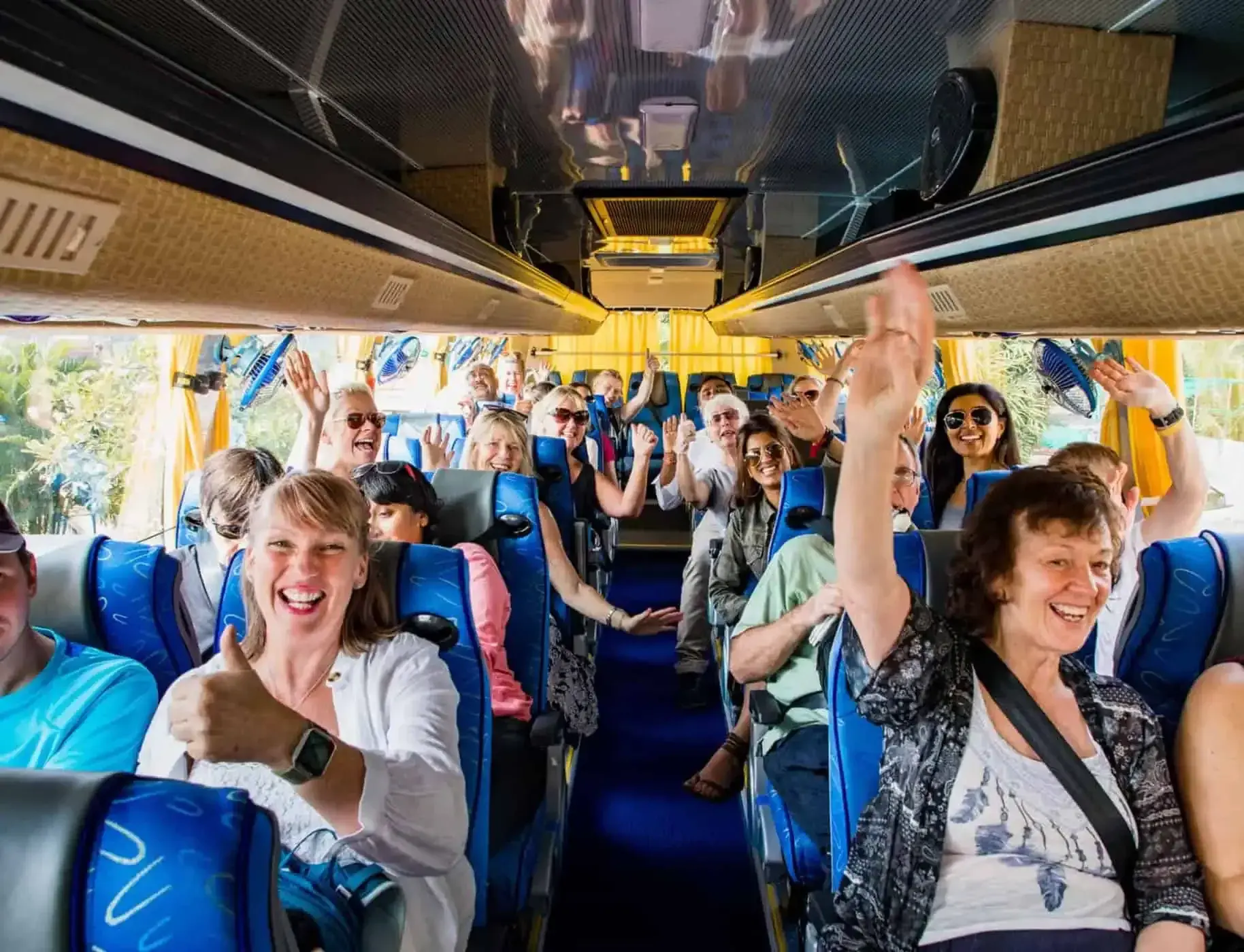People on coach