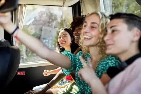 People on coach