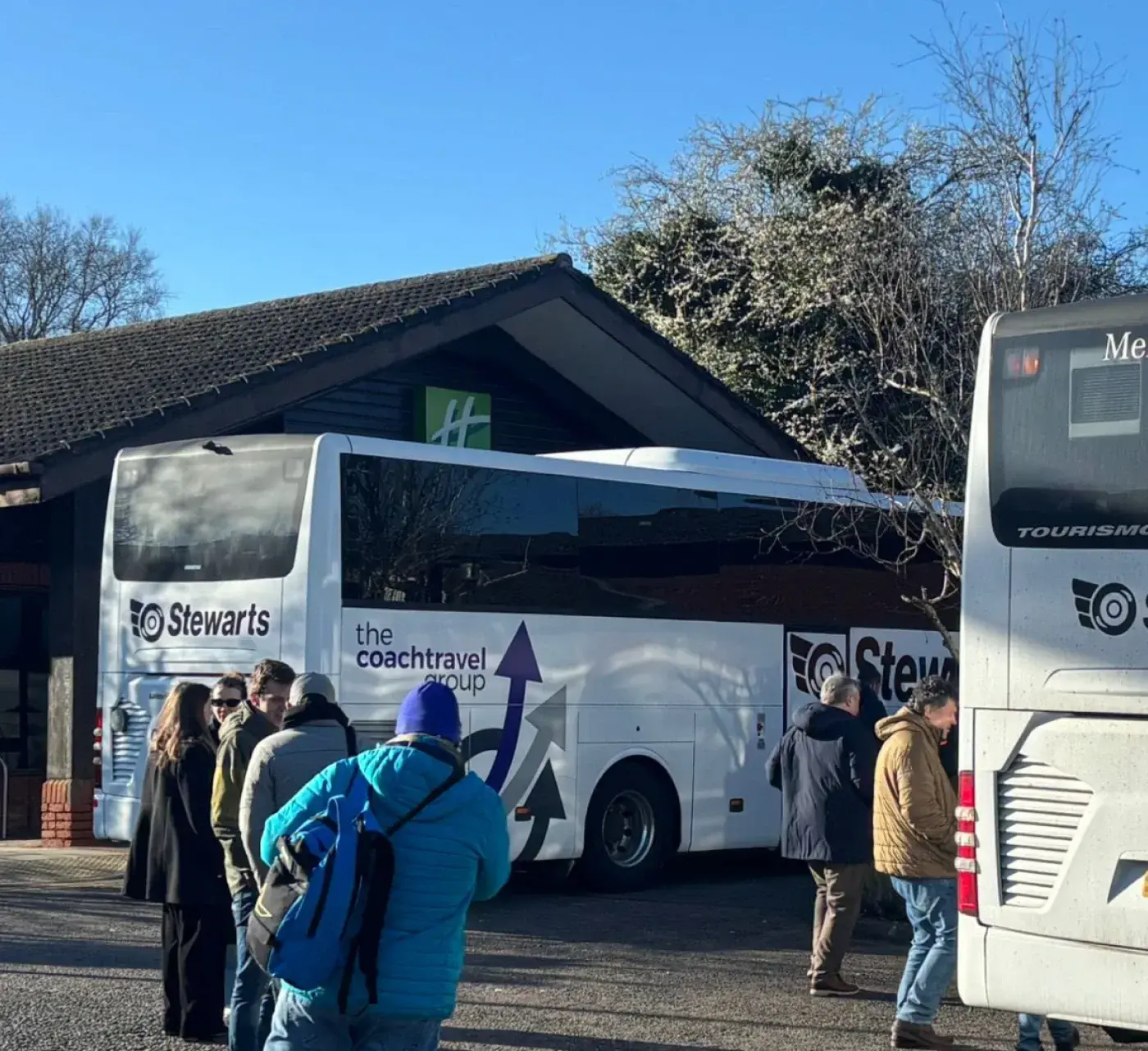 Coaches parked