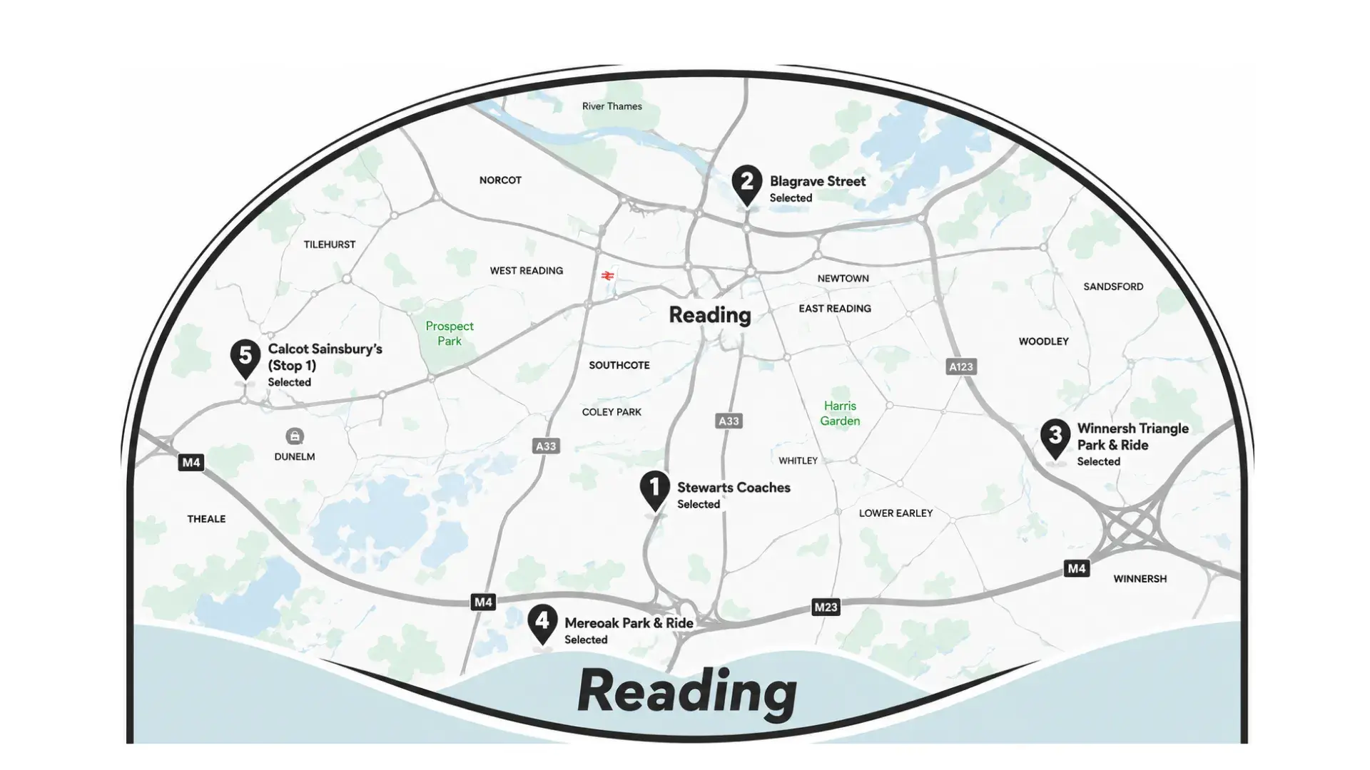 Reading Pick Up Points